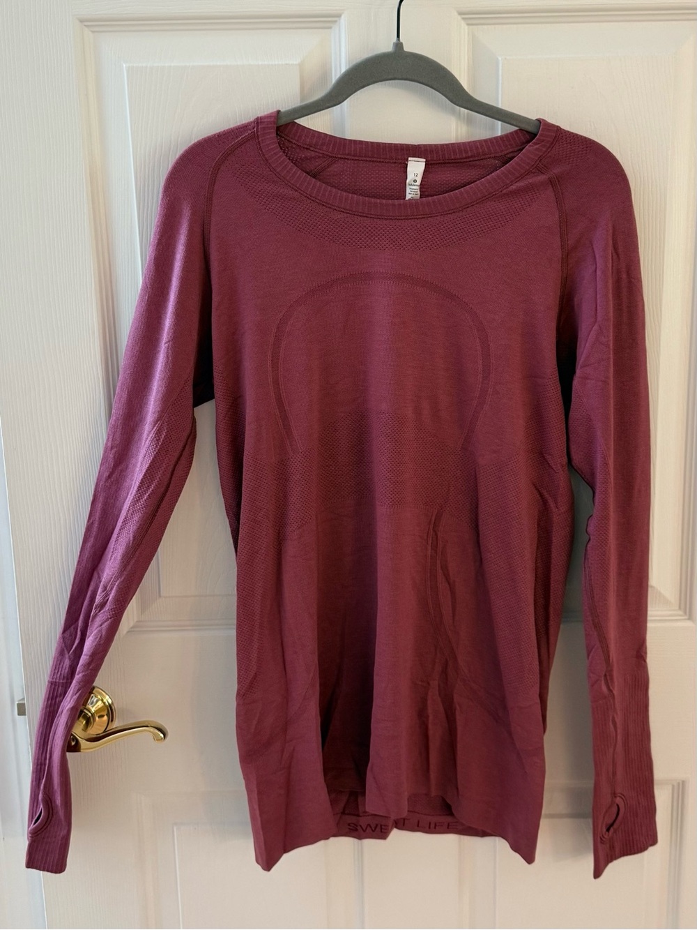 lululemon athletica Long Sleeve Crew in Deep Berry
